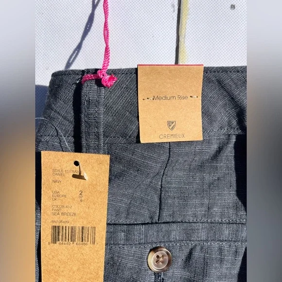 Cremieux NEW Navy/Grey Women's Trousers size 2 Medium Rise - Picture 6 of 7